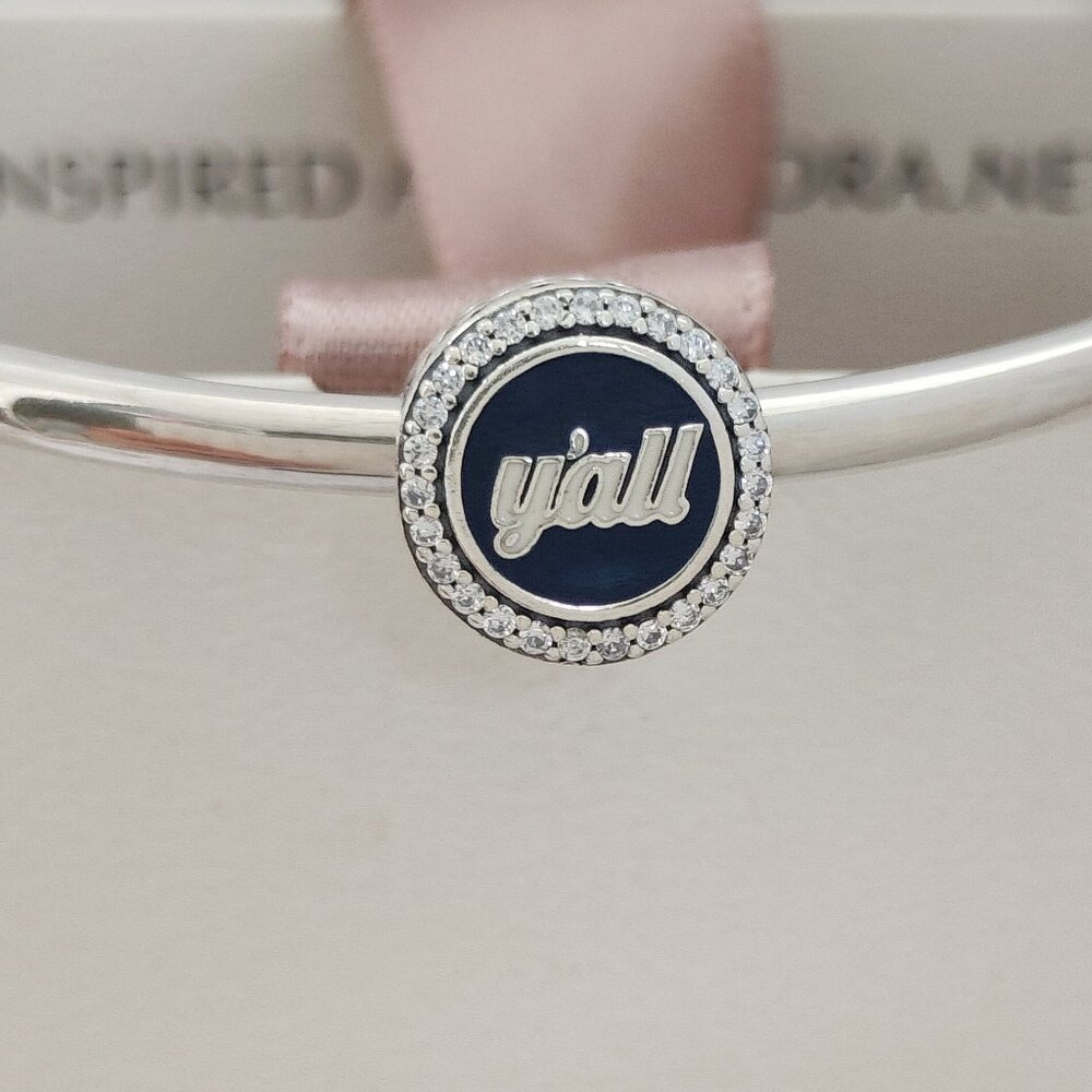 Pandora Y'all Charm Exclusive Charm Bead Button S925 Sterling Silver Pendant